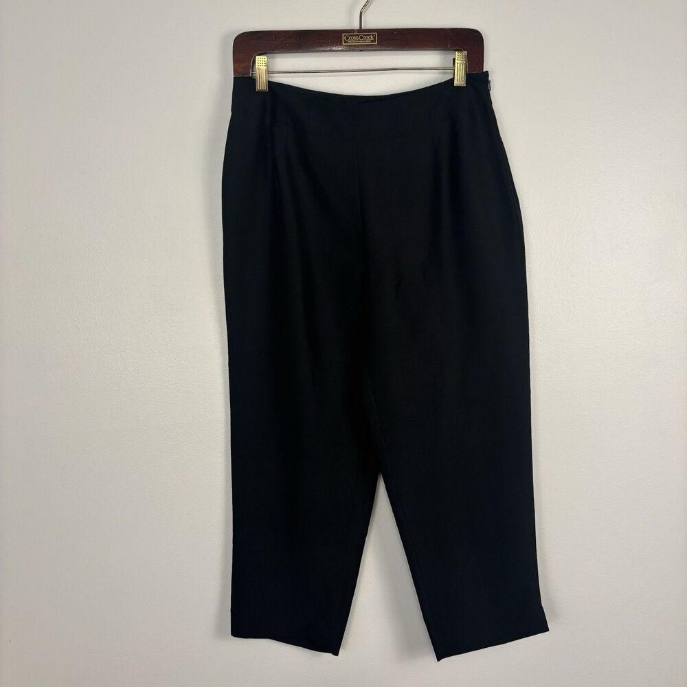 August Silk Womens 8 Black 100% Silk Lightweight Capri Pants Cropped Dress Pants